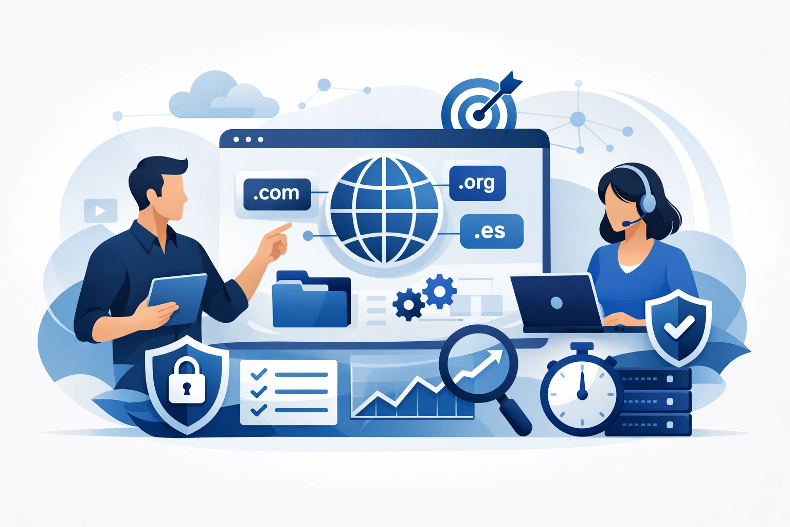 Gestión humana de carteras de dominios mult-TLD: roles, procesos y métricas para seguridad y rendimiento